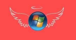 Windows 7 com asas de anjo