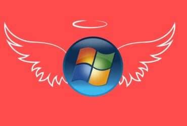 Windows 7 com asas de anjo