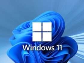 Logo do windows 11 com traços de velocidade