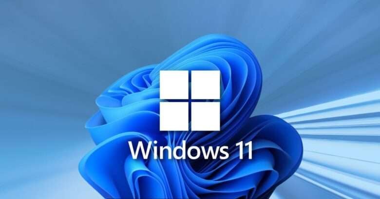 Logo do windows 11 com traços de velocidade