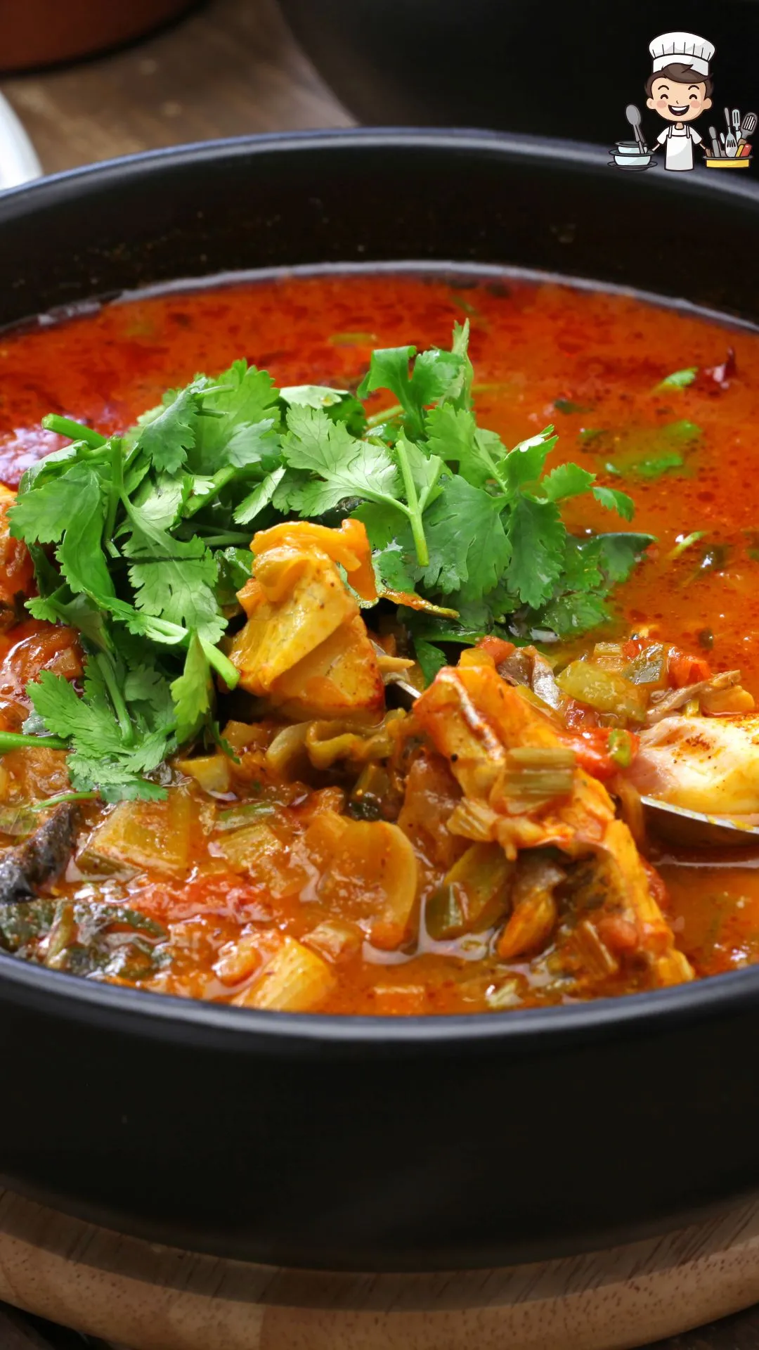 Panela com o arroz sendo adicionado