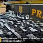 PRF apreende 217 cigarros eletrônicos com casal em ônibus na BR-364 em Rondonópolis