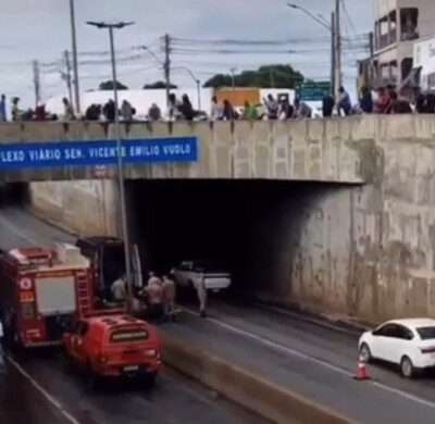 Mulher cai de trincheira e fica ferida em Cuiabá