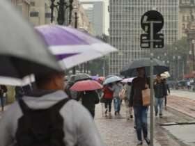 Chuva na região central de São Paulo.