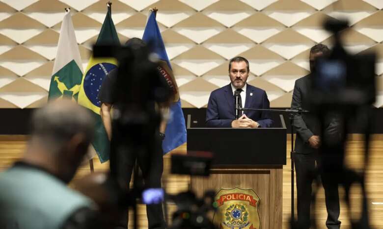 Brasília (DF), 14/11/2024 - O ditetor-geral da Polícia Federal, Andrei Rodrigues, durante entrevista coletiva sobre a investigação dos atentados com bomba ocorridos próximo ao Supremo Tribunal Federal. Foto: Marcelo Camargo/Agência Brasil