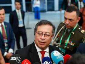 Rio de Janeiro (RJ) 18/11/2024 - O presidente da Colômbia, Gustavo Petro, fala à imprensa na 19° Reunião de Cúpula do G20, no Museu de Arte Moderna. Foto: Fernando Frazão/Agência Brasil