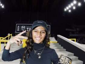 Rayssa Leal é campeã da etapa de Tóquio da SLS - circuito mundial de skate street - em 23/11/2024