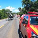 Bombeiros resgatam vítima de capotamento na BR-070 em Mato Grosso