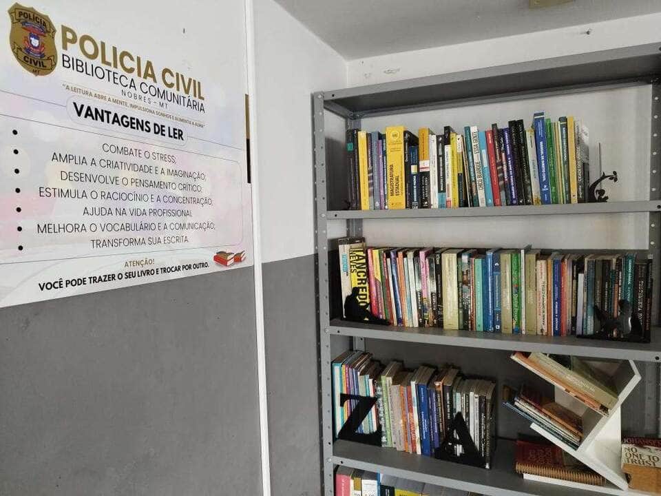 Polícia Civil de Mato Grosso inaugura biblioteca comunitária pioneira na Delegacia de Nobres
