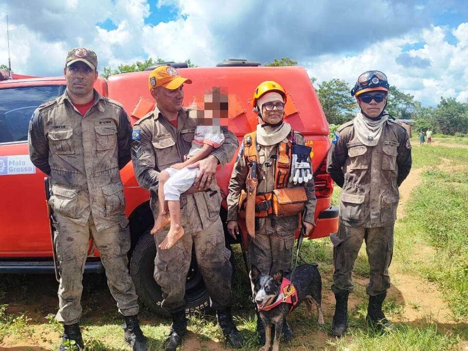 Menino de 4 anos que estava perdido em mata é resgatado pelos bombeiros em Mato Grosso