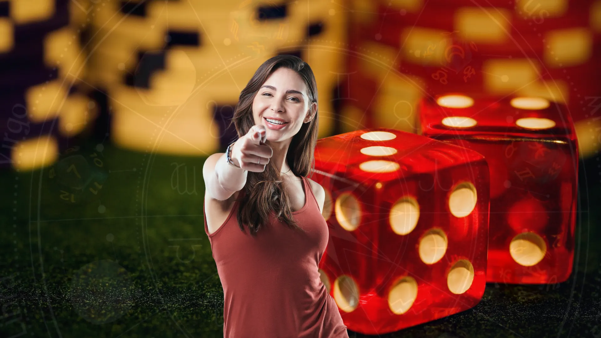 Mulher em um dia de sorte