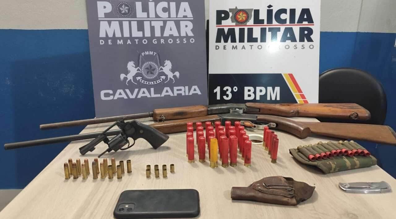 Homem é preso com três armas de fogo durante operação ‘Tolerância Zero’ em Lucas do Rio Verde