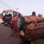 Corpo de Bombeiros realiza desencarceramento em acidente com três veículos em Lucas do Rio Verde