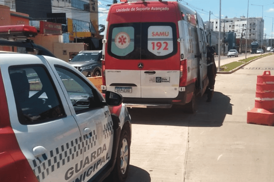 Motociclista em estado grave após colisão em frente ao Aeroporto de Várzea Grande