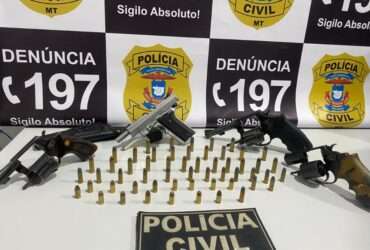 Polícia Civil prende integrantes de facções criminosas flagrados com armas e munições em Barra do Bugres