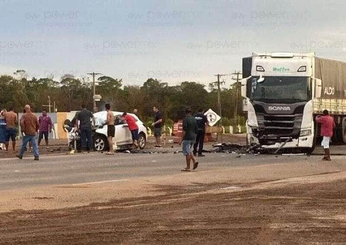 Mulher e criança morrem em grave acidente na BR-163 em Nova Mutum