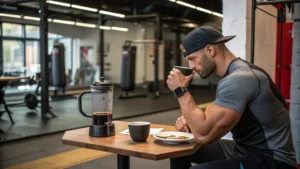 Café antes de ir para academia