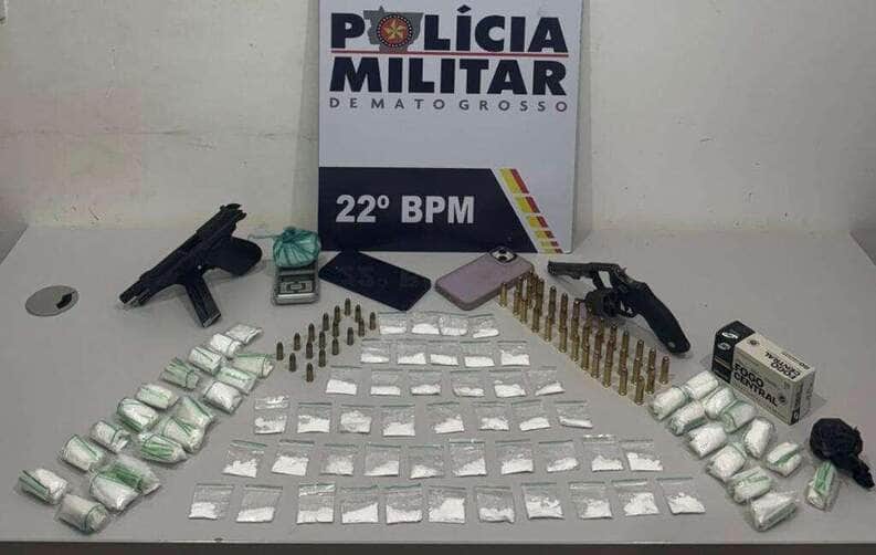 Família do tráfico é presa com mais de 350 porções de drogas em Mato Grosso