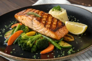 Peixe Grelhado com Legumes