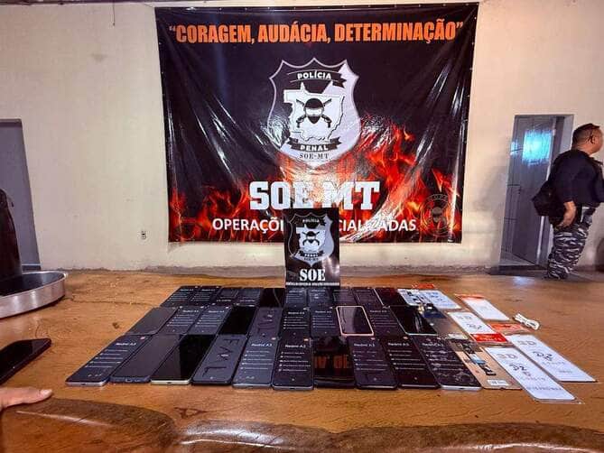 Polícia penal apreende mais de 1,3 mil celulares em presídios de Mato Grosso