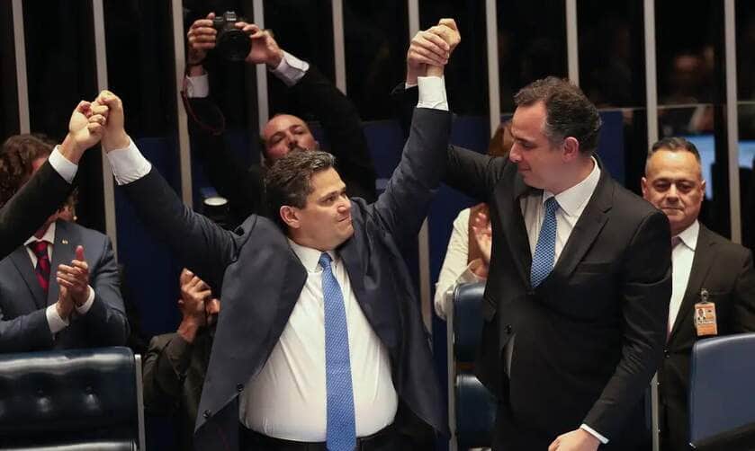 Brasília-DF 01/02/2025 Senador Davi alcolumbre foi eleito novo presidente do Senado Nacional. Foto Antônio Cruz/ Agência Brasil.