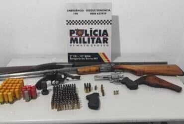 Homem é preso em flagrante com 164 munições após tentar enforcar a esposa em Mato Grosso