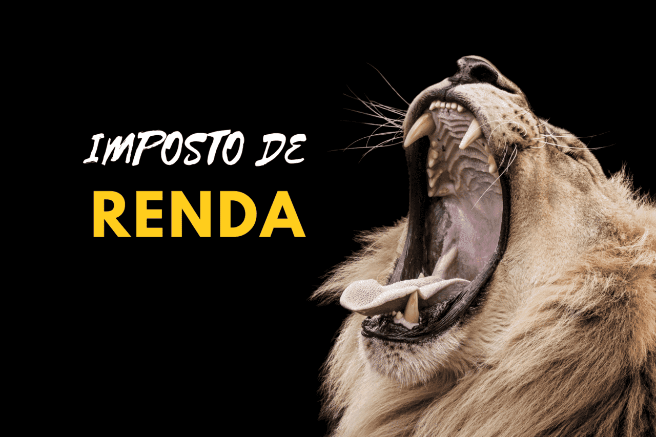 Leão do imposto, imposto de renda, leão com boca aberta