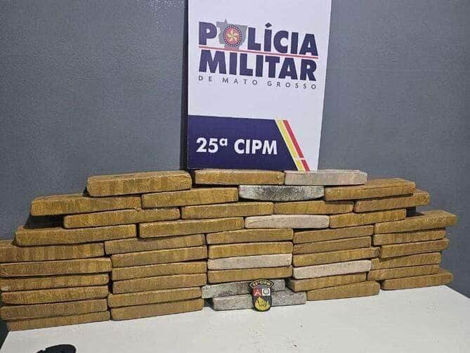 Polícia apreende 45 tabletes de maconha escondidos em carga de carne em Mato Grosso