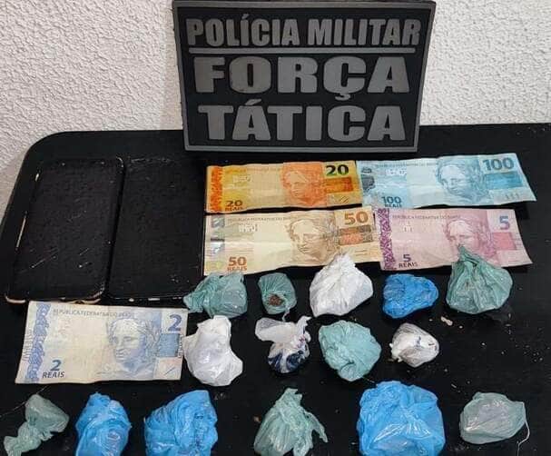 Força Tática prende dois suspeitos por tráfico de drogas em São José do Rio Claro