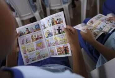 Brasília (DF), 26/03/2025 - O ministério dos Direitos Humanos e Instituto Maurício de Souza lançam gibi da Turma da Mônica sobre intergeracionalidade em escola no Itapoã, região administrativa do Distrito Federal. Foto: Marcelo Camargo/Agência Brasil