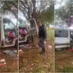 Trabalhador enchia balões para vender em evento católico quando sofreu o grave acidente; vítima foi socorrida em estado crítico