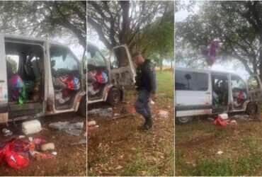 Trabalhador enchia balões para vender em evento católico quando sofreu o grave acidente; vítima foi socorrida em estado crítico