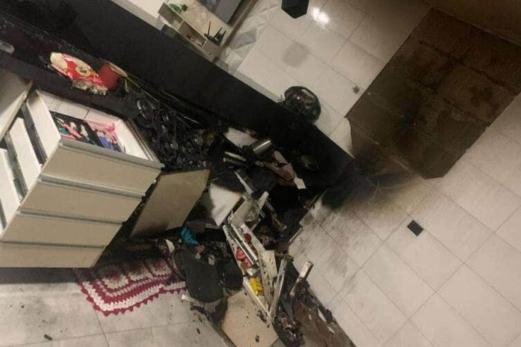 Explosão de botijão de gás causa incêndio em residência de Guarantã do Norte