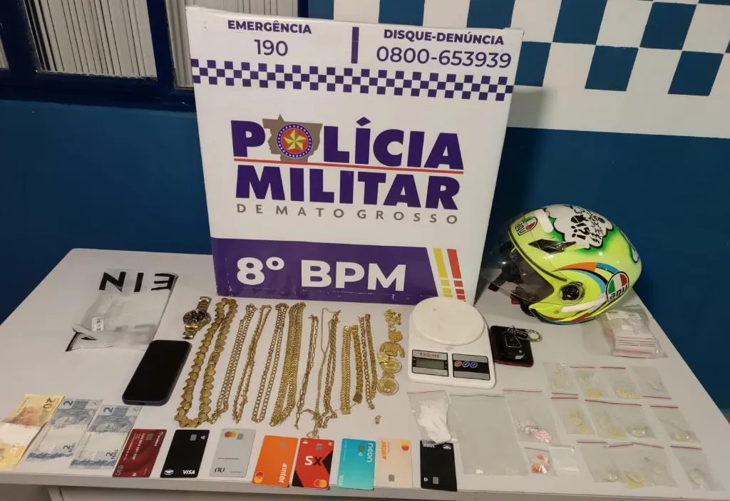 Força Tática prende faccionado com diversas porções de drogas em Mato Grosso