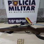 Homem é preso após invadir casa e ameaçar morador com espingarda em Mato Grosso
