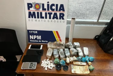 Tráfico de drogas: Jovem de 18 anos é preso com mais de 1,5 kg de entorpecentes em Mato Grosso