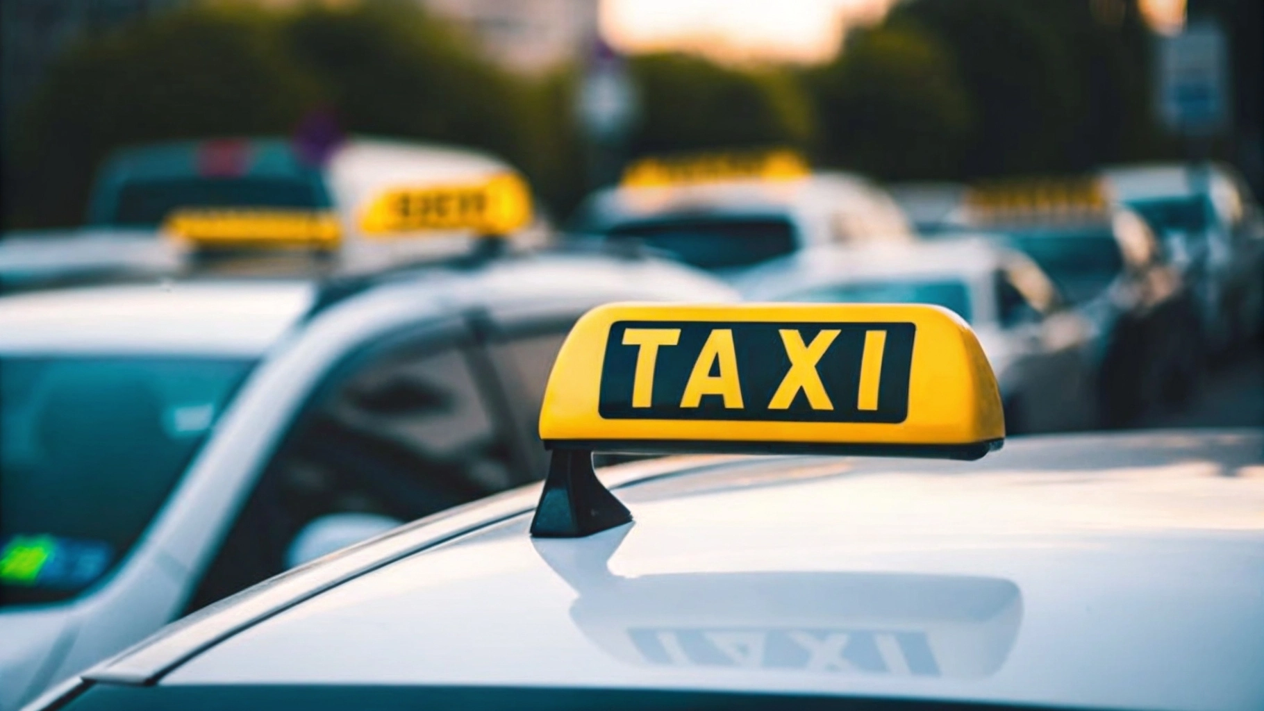 Taxi circulando em via pública de Mato Grosso