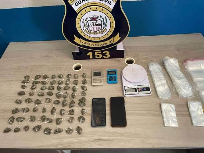 Guarda Civil Municipal apreende drogas e prende dois suspeitos em Lucas do Rio Verde
