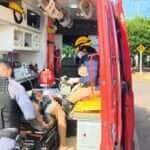 Acidente ocorreu na manhã desta segunda-feira (21) em frente à igreja do bairro Jaime Seiti Fujji; vítimas foram socorridas pelo Corpo de Bombeiros e encaminhadas ao Pronto Atendimento