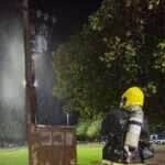 Incêndio em transformador mobiliza Corpo de Bombeiros na rotatória da Rosa Mística em Lucas do Rio Verde