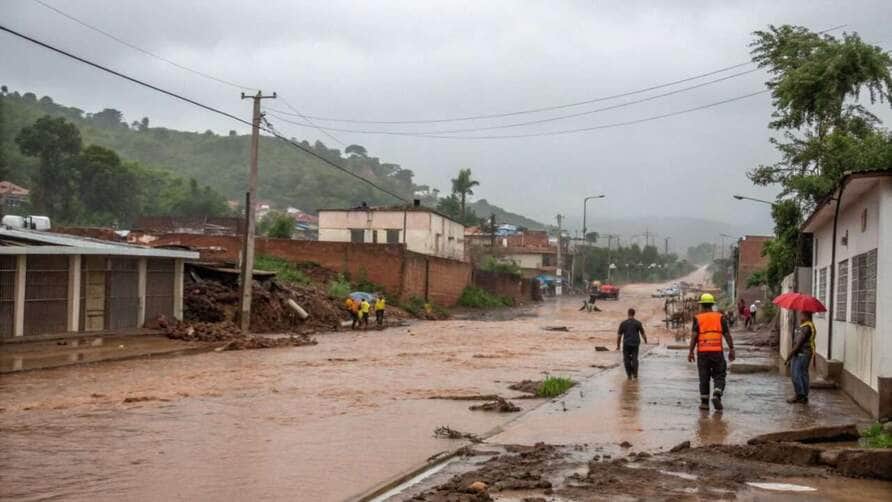 chuvas causam desabamentos em Cuiabá