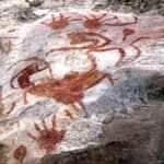 Pintura rupestre  dos sítios arqueológicos do Parque Estadual de Monte Alegre