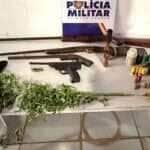 Patrulhamento Rural apreende armas e pés de maconha em sítio no interior de Alto Paraguai