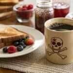 Xícara de café envenenado simbolizando a tentativa de homicídio em Mato Grosso