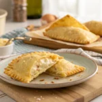 pastel-crocante-em-uma-bandeisja-sobre-a-mesa