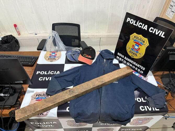 pertences do suspeito de tentativa de latrocínio em mato grosso