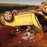 Homem mata idosos, rouba carro e capota em estrada na zona rural de Mato Grosso