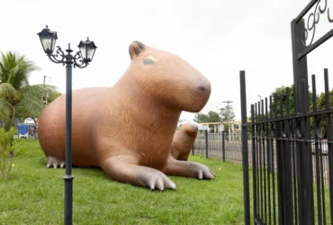 Capivara gigante marca Virada Sustentável em Mato Grosso