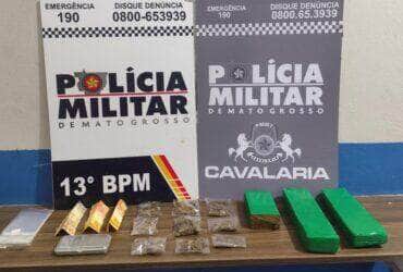Cavalaria da Polícia Militar pende dois por tráfico de drogas em Lucas do Rio Verde