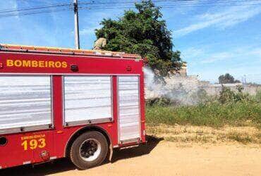 Corpo de Bombeiros combate incendio em vegetacao urbana em Confresa -CenárioMT